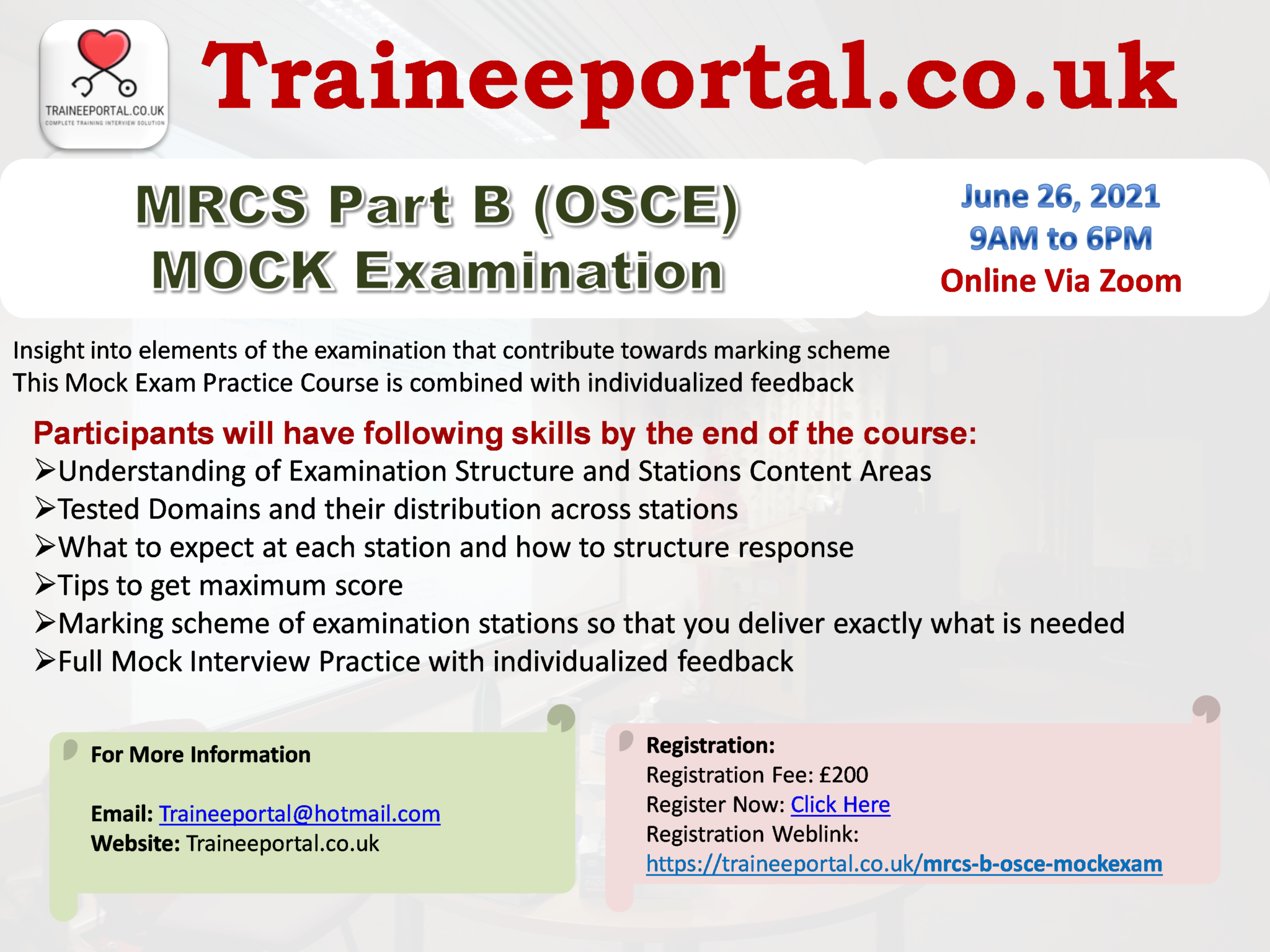 MRCS Part B OSCE Mock Examination Traineeportal.co.uk