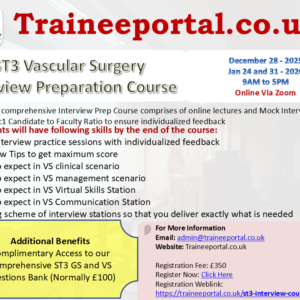 ST3 Vascular Surgery Interview Preparation Course - 2026